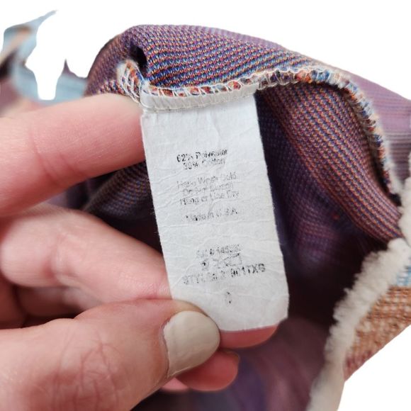 W5 Anthropologie Striped Colorful Knit Fringe Boho Sleeveless Halter Top Small - Picture 9 of 9